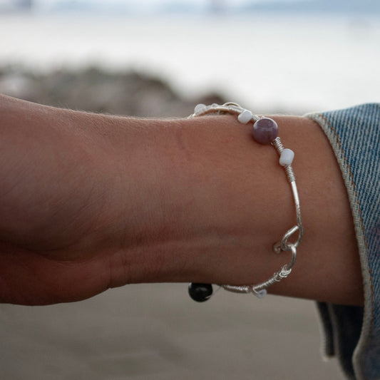 Wrapped Moss Agate Bracelet
