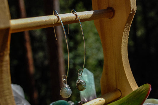 Labradorite hook earring