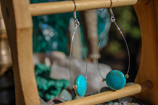 Turquoise hoop earrings