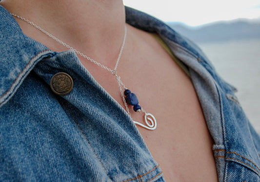 swirly Lapis Lazuli necklace