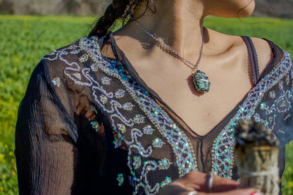 wrapped African turquoise pendent