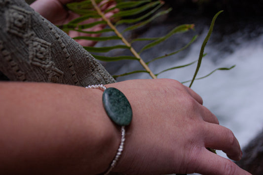 Jade wrapped bracelet