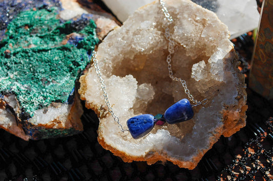 Lapis Lazuli bar necklace