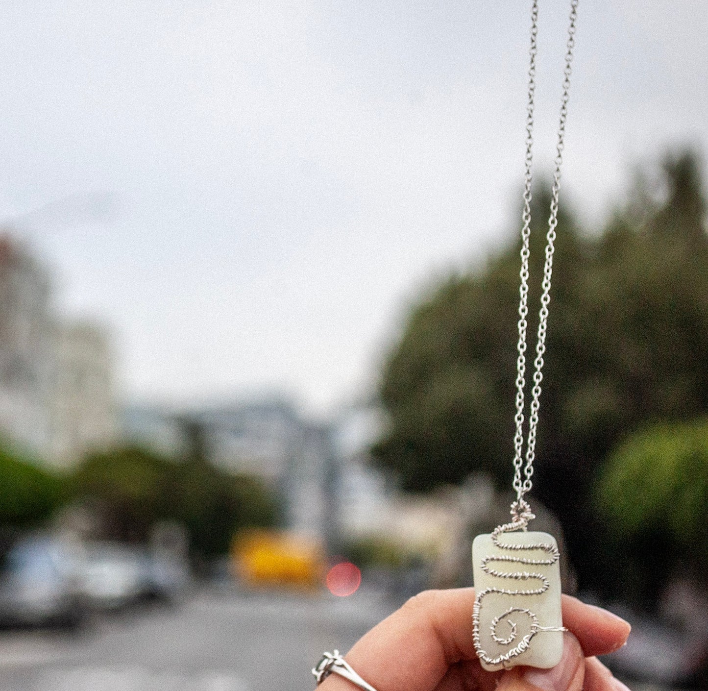Quartz wrapped necklace