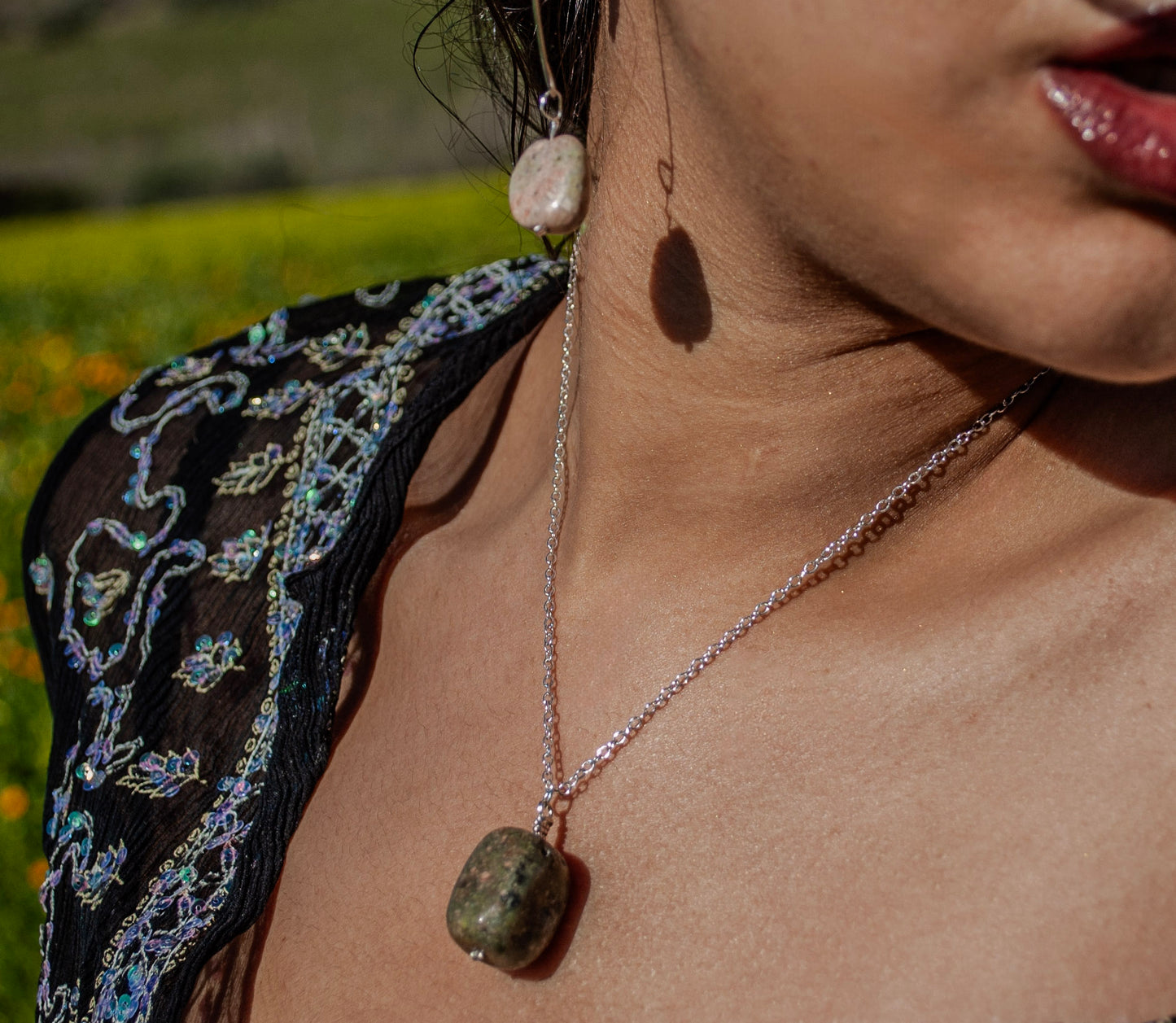 Unakite pendent necklace