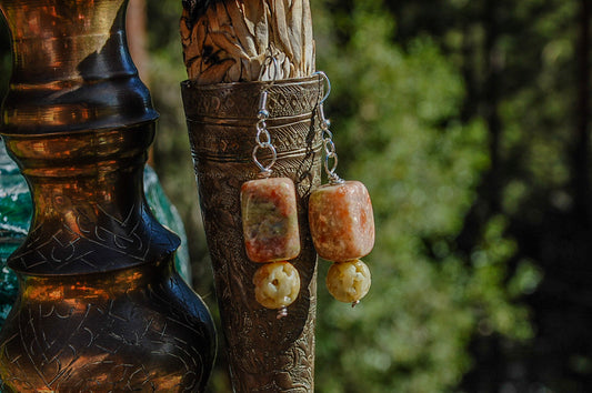 Unakite dangling earrings